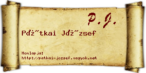 Pátkai József névjegykártya