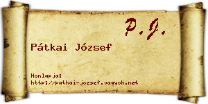 Pátkai József névjegykártya